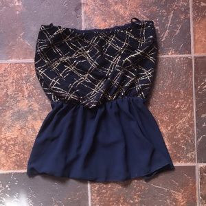 Royal blue strapless top